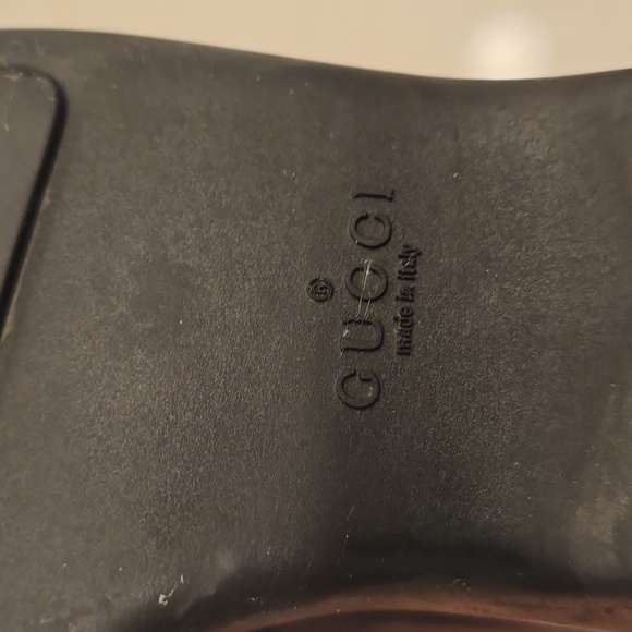 Black Leather GUCCI Boots with Green and Red Stripe - Picture 5 of 6